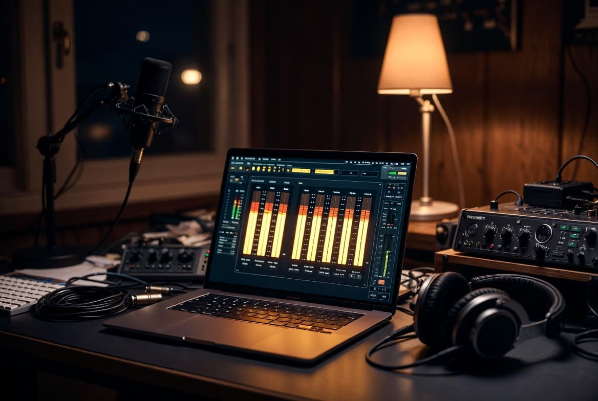 SceneLive — studio home recording avec interface audio